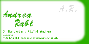 andrea rabl business card